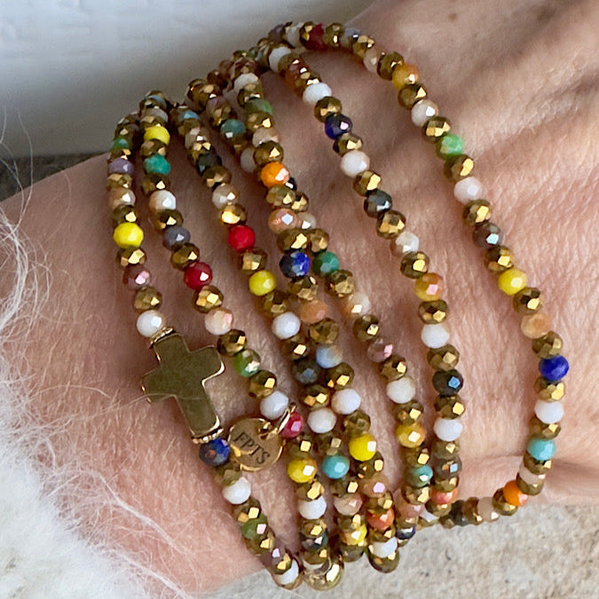 sautoir-vicky-croix-doree-perles-verre-multicolores