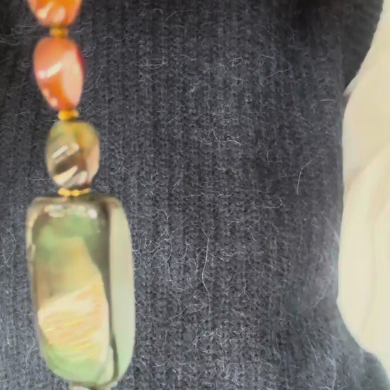 Sautoir Sienna en perles de pierre naturelle – collection Les Singuliers
